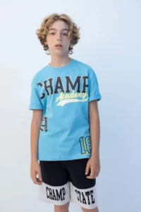 DeFacto Oversize Wide Fit Crew Neck Printed Short Sleeve T-Shirt Boy - Image 2