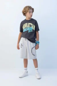 DeFacto Oversize Wide Fit Crew Neck Printed Short Sleeve T-Shirt Boy - Image 2