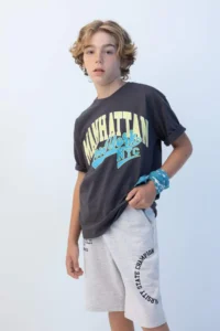 DeFacto Oversize Wide Fit Crew Neck Printed Short Sleeve T-Shirt Boy - Image 4