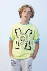 DeFacto Oversize Wide Fit Crew Neck Printed Short Sleeve T-Shirt Boy - Image 2