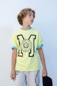 DeFacto Oversize Wide Fit Crew Neck Printed Short Sleeve T-Shirt Boy - Image 3