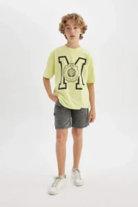 DeFacto Oversize Wide Fit Crew Neck Printed Short Sleeve T-Shirt Boy - Image 5