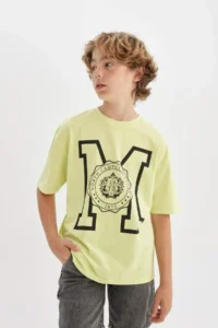 DeFacto Oversize Wide Fit Crew Neck Printed Short Sleeve T-Shirt Boy - Image 6