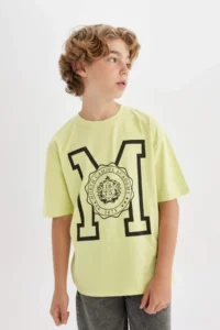 DeFacto Oversize Wide Fit Crew Neck Printed Short Sleeve T-Shirt Boy - Image 7