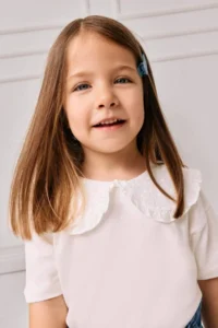 DeFacto Baby Girl Lace Collar Short Sleeve T-Shirt