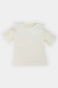 DeFacto Baby Girl Lace Collar Short Sleeve T-Shirt - Image 4