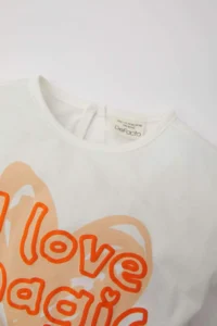 DeFacto Baby Girl Crew Neck Printed Short Sleeve T-Shirt - Image 2