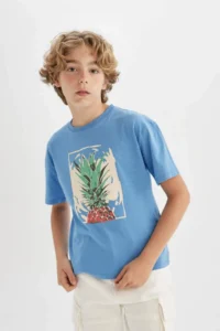 DeFacto Oversize Crew Neck Printed Short Sleeve T-Shirt Boy - Image 3