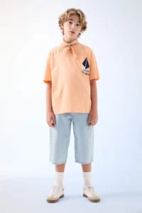 DeFacto Oversize Crew Neck Embroidered Short Sleeve T-Shirt Boy - Image 2