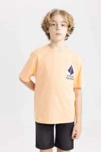 DeFacto Oversize Crew Neck Embroidered Short Sleeve T-Shirt Boy - Image 6