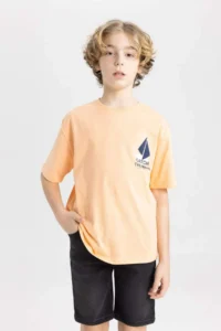 DeFacto Oversize Crew Neck Embroidered Short Sleeve T-Shirt Boy - Image 7