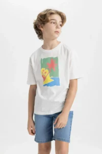 DeFacto Oversize Crew Neck Printed Short Sleeve T-Shirt Boy