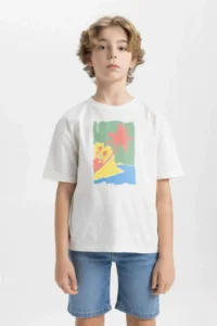 DeFacto Oversize Crew Neck Printed Short Sleeve T-Shirt Boy - Image 3