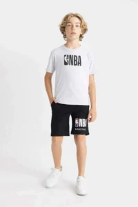 DeFacto NBA Wordmark Crew Neck Short Sleeve T-Shirt Boys - Image 2