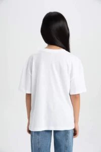 DeFacto Girl's Relax Fit Crew Neck Printed Short Sleeve T-Shirt - Image 6