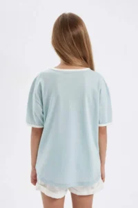 DeFacto Oversize Wide Fit Crew Neck Printed Short Sleeve T-Shirt Girls - Image 6