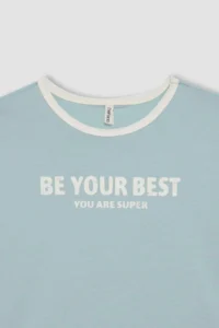 DeFacto Oversize Wide Fit Crew Neck Printed Short Sleeve T-Shirt Girls - Image 8