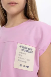DeFacto Boxy Fit Crew Neck Printed Short Sleeve T-Shirt Girls - Image 5
