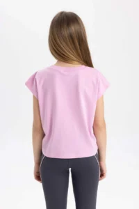 DeFacto Boxy Fit Crew Neck Printed Short Sleeve T-Shirt Girls - Image 6