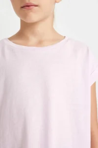 DeFacto Boxy Fit Crew Neck Basic Plain Short Sleeve T-Shirt Girl - Image 5