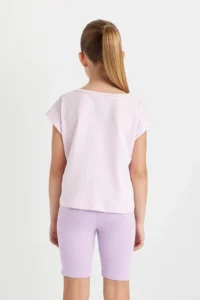 DeFacto Boxy Fit Crew Neck Basic Plain Short Sleeve T-Shirt Girl - Image 6