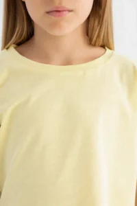 DeFacto Boxy Fit Crew Neck Basic Plain Short Sleeve T-Shirt Girl - Image 5
