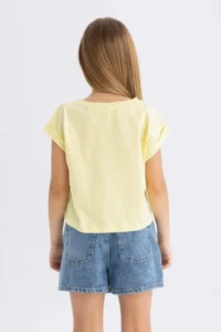 DeFacto Boxy Fit Crew Neck Basic Plain Short Sleeve T-Shirt Girl - Image 6