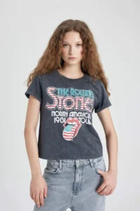 DeFacto Rolling Stones Regular Fit Crew Neck Short Sleeve T-Shirt - Image 3