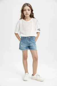 DeFacto Oversize Wide Fit Crew Neck Printed Short Sleeve T-Shirt Girls - Image 2