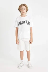 DeFacto Crew Neck Printed Short Sleeve T-Shirt Boy - Image 2