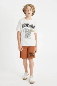 DeFacto Crew Neck Printed Short Sleeve T-Shirt Boy - Image 2