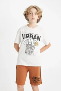 DeFacto Crew Neck Printed Short Sleeve T-Shirt Boy - Image 4