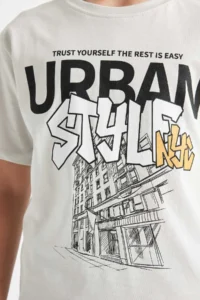 DeFacto Crew Neck Printed Short Sleeve T-Shirt Boy - Image 5