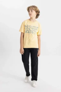 DeFacto Crew Neck Printed Short Sleeve T-Shirt Boy - Image 2