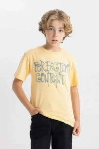 DeFacto Crew Neck Printed Short Sleeve T-Shirt Boy - Image 3