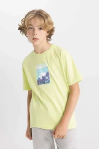 DeFacto Crew Neck Printed Short Sleeve T-Shirt Boy