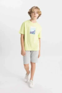 DeFacto Crew Neck Printed Short Sleeve T-Shirt Boy - Image 2