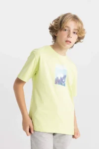 DeFacto Crew Neck Printed Short Sleeve T-Shirt Boy - Image 3