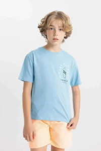 DeFacto Crew Neck Printed Short Sleeve T-Shirt Boy - Image 3