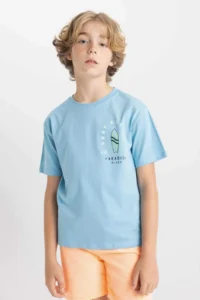 DeFacto Crew Neck Printed Short Sleeve T-Shirt Boy - Image 5
