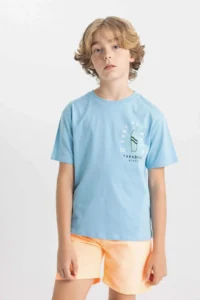 DeFacto Crew Neck Printed Short Sleeve T-Shirt Boy - Image 6