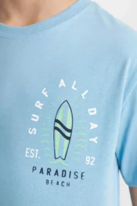 DeFacto Crew Neck Printed Short Sleeve T-Shirt Boy - Image 7