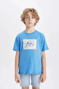 DeFacto Crew Neck Printed Short Sleeve T-Shirt Boy - Image 3