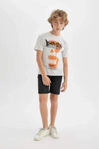 DeFacto Crew Neck Printed Short Sleeve T-Shirt Boy - Image 2