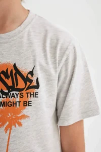 DeFacto Crew Neck Printed Short Sleeve T-Shirt Boy - Image 5