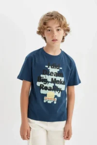 DeFacto Crew Neck Printed Short Sleeve T-Shirt Boy
