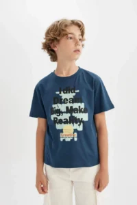 DeFacto Crew Neck Printed Short Sleeve T-Shirt Boy - Image 3