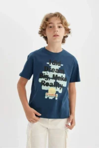 DeFacto Crew Neck Printed Short Sleeve T-Shirt Boy - Image 4