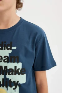 DeFacto Crew Neck Printed Short Sleeve T-Shirt Boy - Image 5