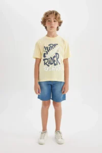 DeFacto Boy's Crew Neck Printed Short Sleeve T-Shirt - Image 2